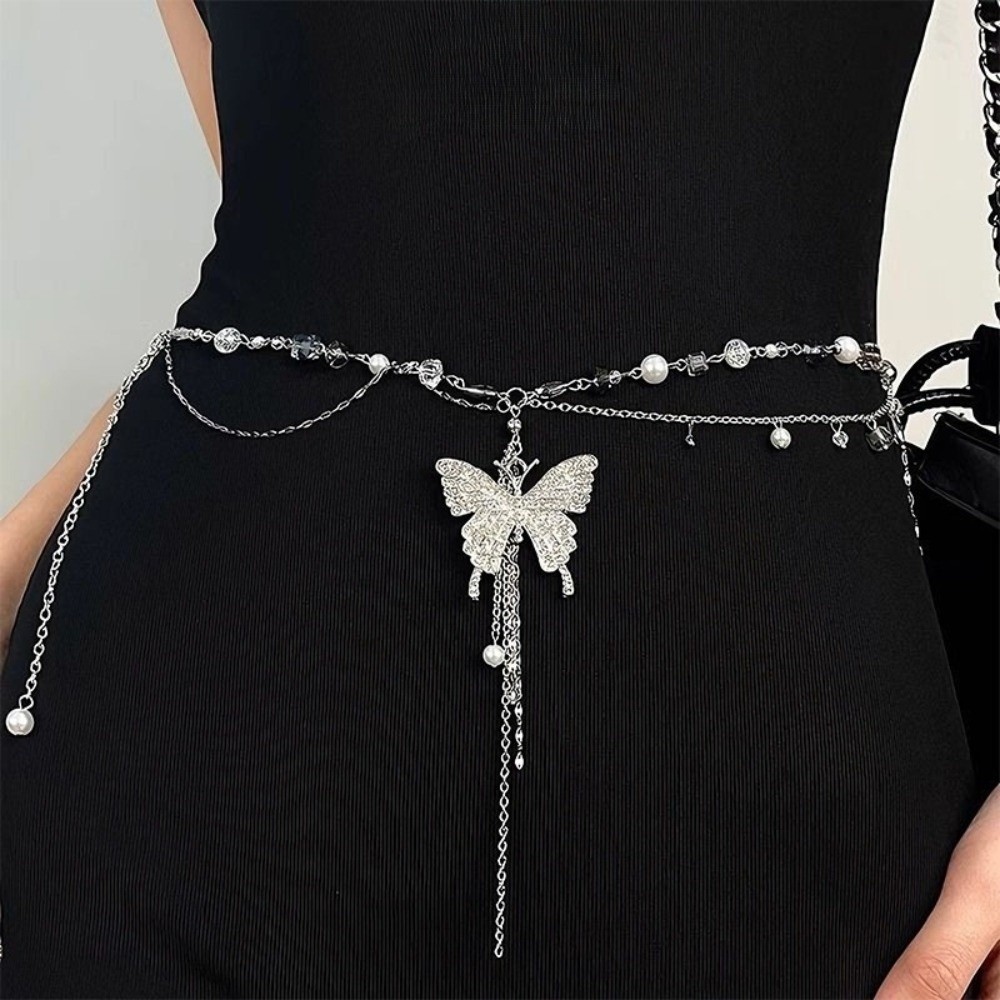 Body Jewelry Y2K - Y2K vlinder tailleketting meerlaags geometrische metalen