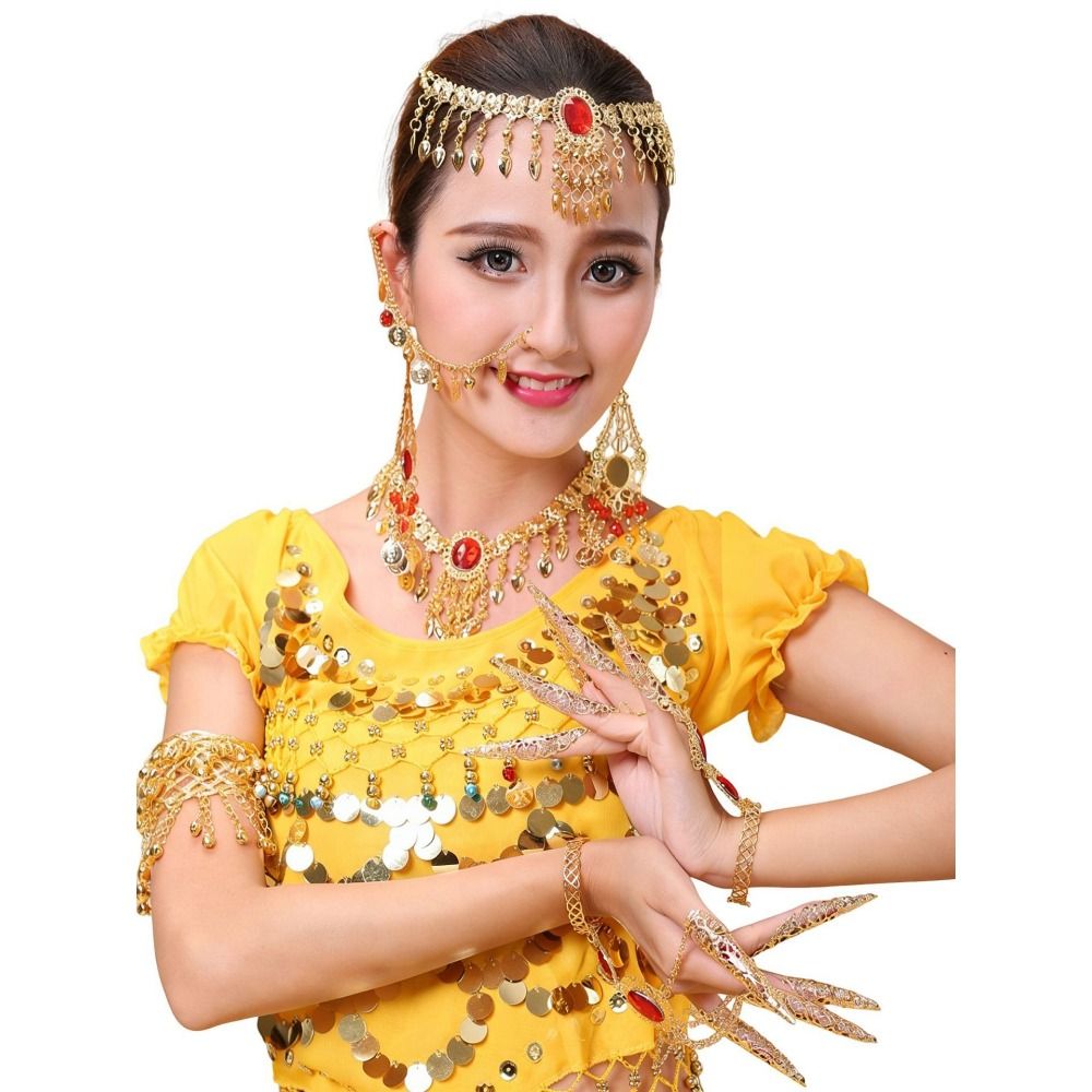 Body Jewelry Indian - Boheemse stijl pailletten hoofdketting Indiaas dansdesign
