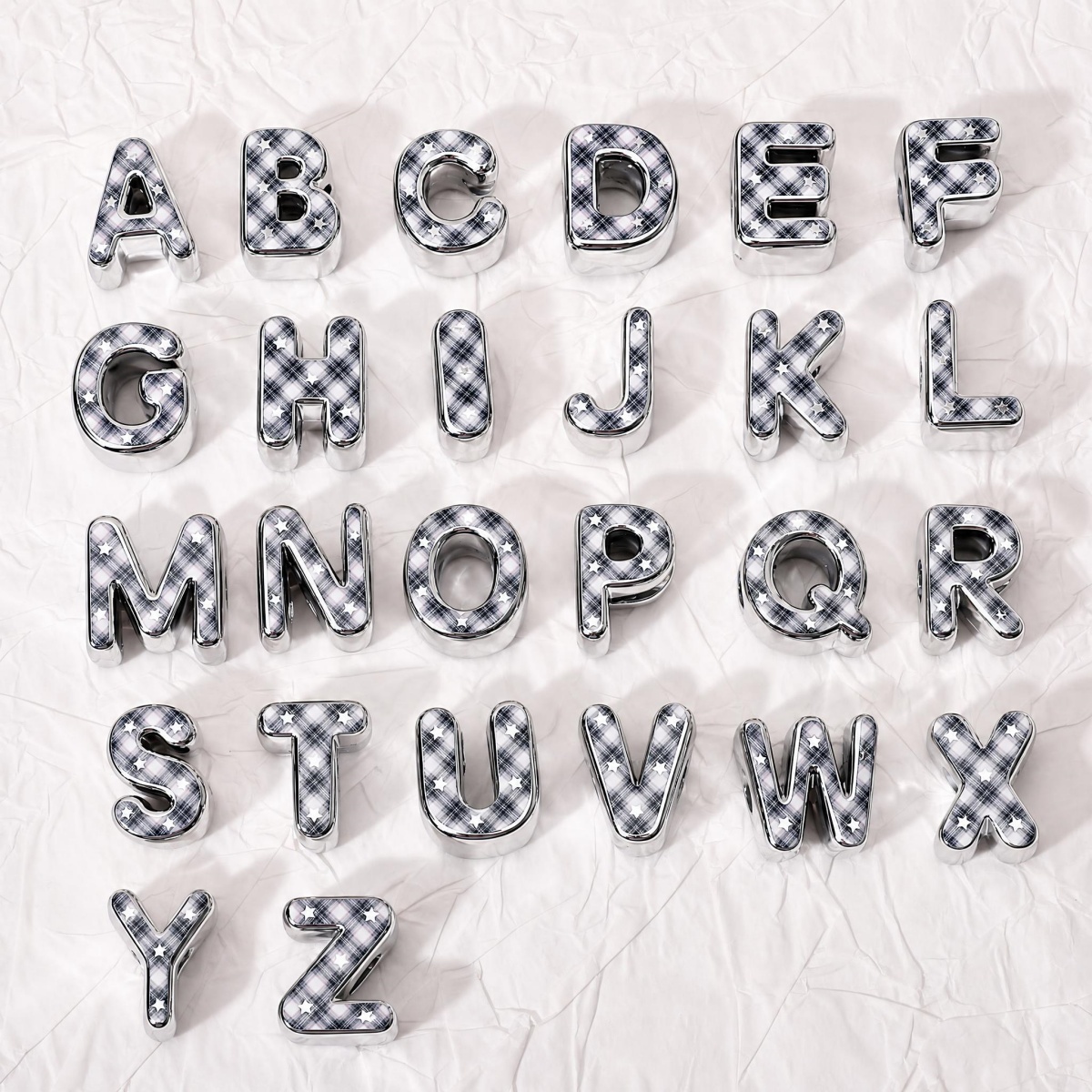 1 stuk acryl zwart-wit geruit  - Body Jewelry Y2K recensie en prijs