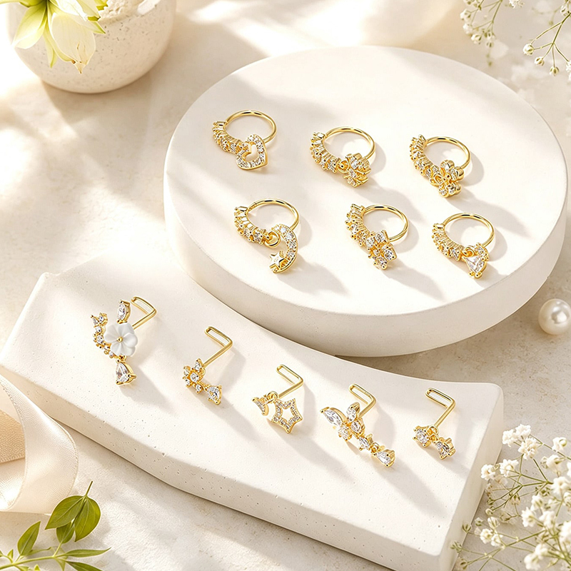 10-delige 20G L-vormige neuskn - Body Jewelry Indian recensie en prijs