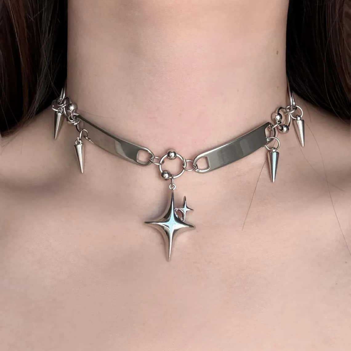 Punk Star Riveted Choker, Rock - Body Jewelry Y2K recensie en prijs