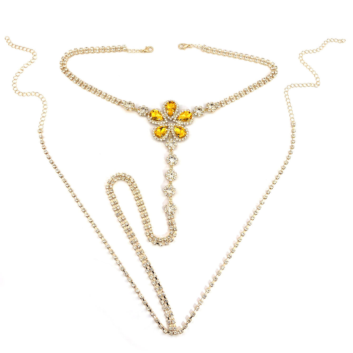 1Pc Bloemvormige Sexy Strass S - Body Jewelry Chain recensie en prijs
