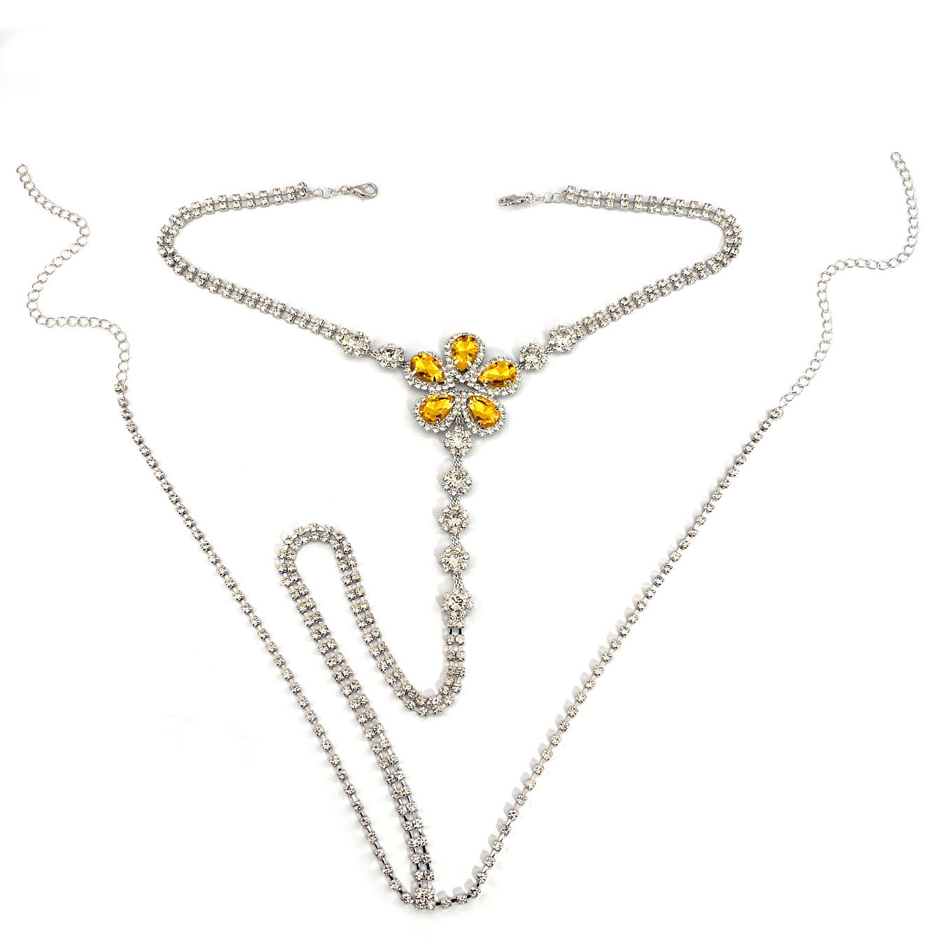 1Pc Bloemvormige Sexy Strass S - Body Jewelry Chain recensie en prijs
