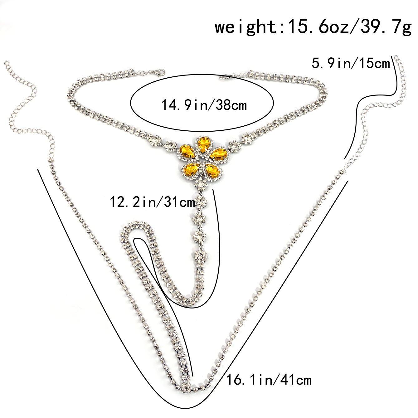 1Pc Bloemvormige Sexy Strass S - Body Jewelry Chain recensie en prijs