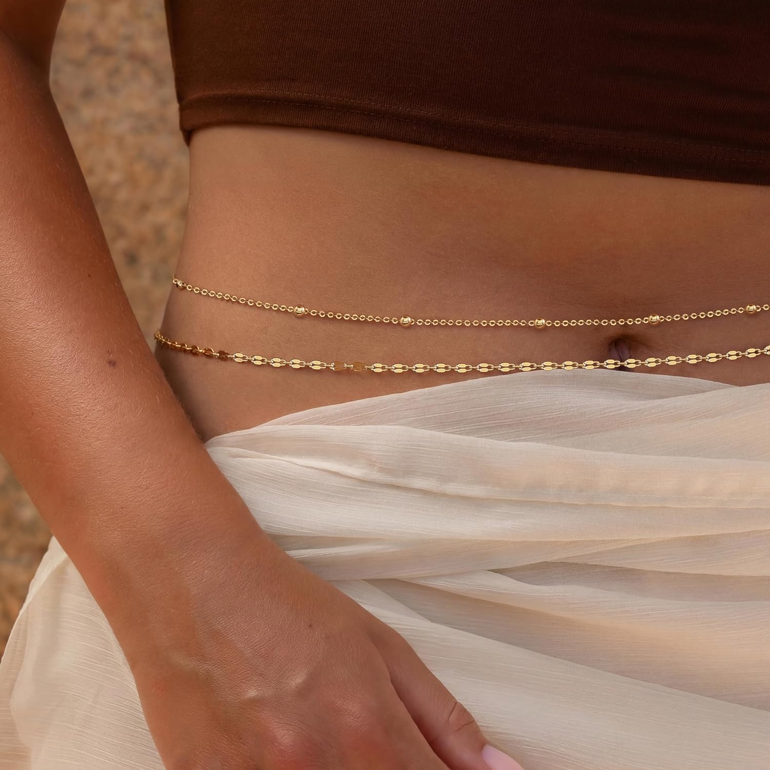 14K verguld gouden tailleketti - Body Jewelry Gold Plated recensie en prijs